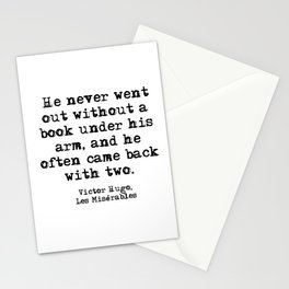 1 Les Misérables: Never went without a book Stationery Card
