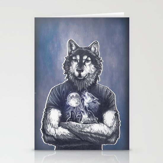 Four Wolf Moon Stationery Cards