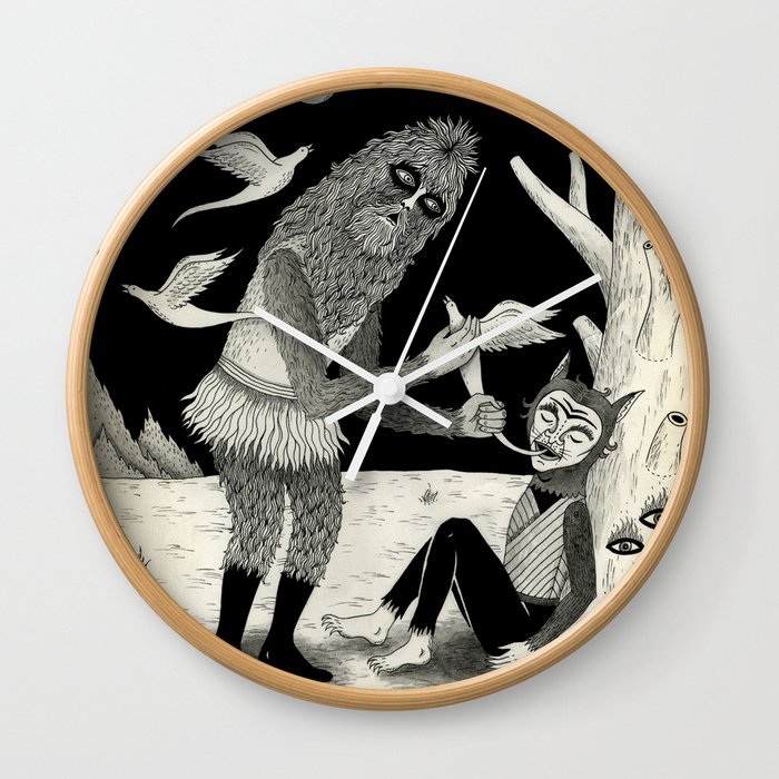 Thievery in the Woods Wall Clock