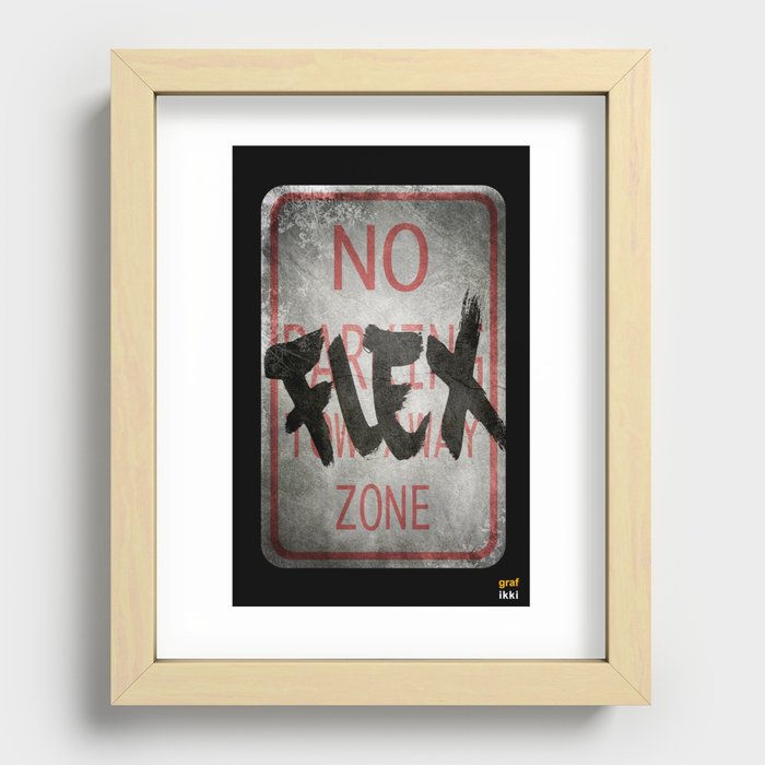 No Flex Zone Sign Recessed Framed Print
