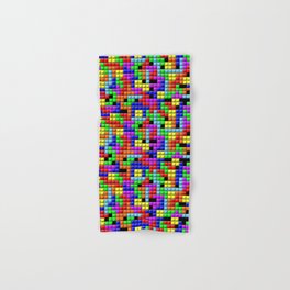Tetris Inspired Retro Gaming Colourful Squares Hand & Bath Towel