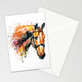Colorful Horse Head Stationery Card