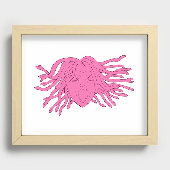 Medusa head (pink) Recessed Framed Print