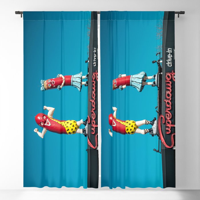 Vintage Superdawg Drive-In Sign and Mascots Chicago Illinois Icon Blackout Curtain