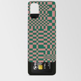 Checkerboard Pattern - Green Pink Android Card Case