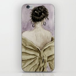 hand painted  back view of elegant girl 2 iPhone Skin