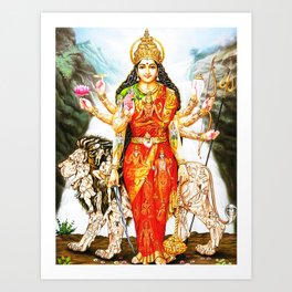 Hindu Durga 3 Art Print