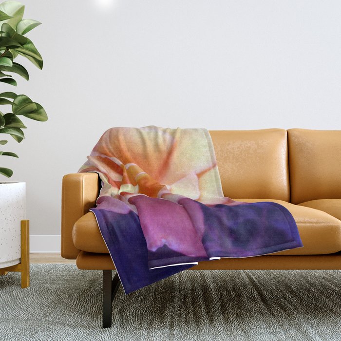 bed of roses: purple rose of cairo  Throw Blanket