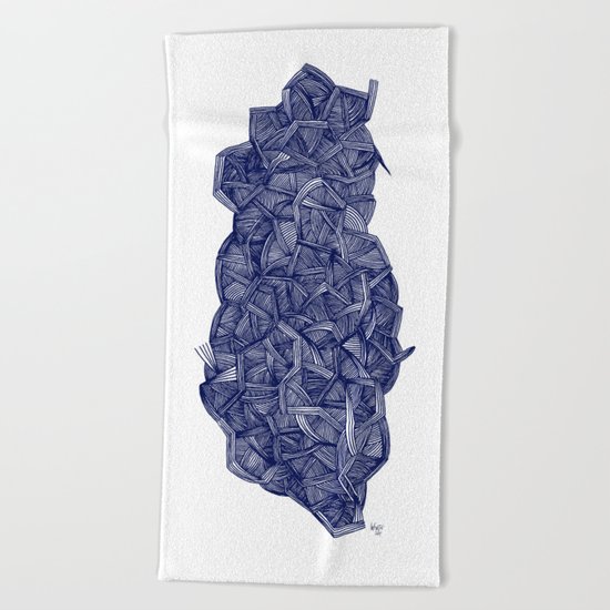 - blue lines - Beach Towel
