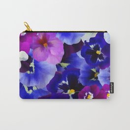 Abstract blue purple pink white pansies floral Carry-All Pouch | Pink, Pansies, Flowers, Floral, Navyblue, Cute, Floralpattern, Pansiesbloom, Graphicdesign, Purple 