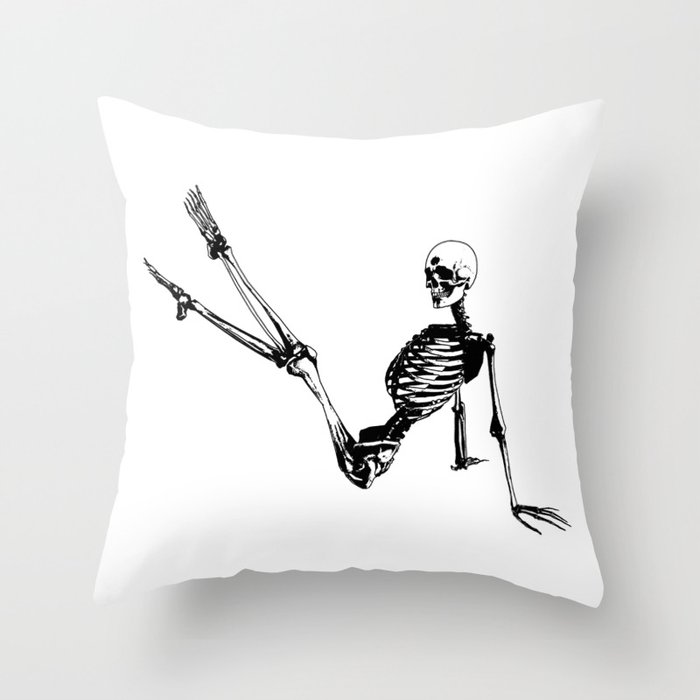 Skeleton Breakdance Throw Pillow
