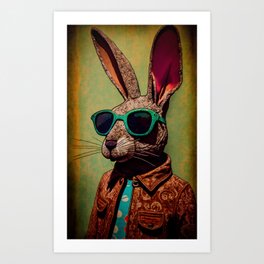 Cool Bunny With Sunglasses Art Print