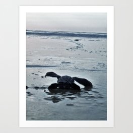 Leatherback Art Print | Beach, Photo, Digital, Nature, Natural, Black And White 