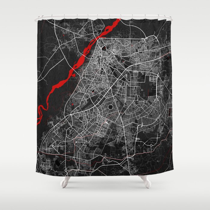 Lahore City Map of Punjab, Pakistan Oriental Shower Curtain by deMAP Studio Society6