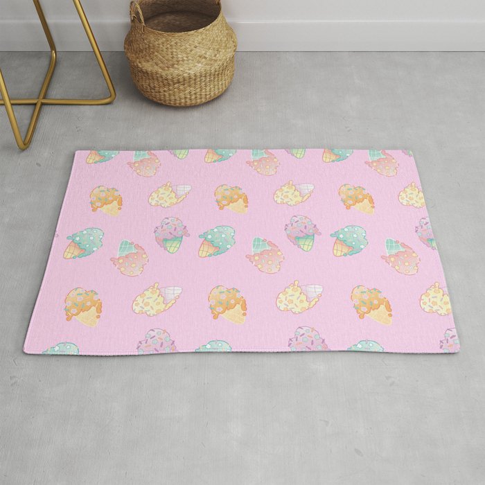 Pastel Melted Ice Cream (Pink) Rug