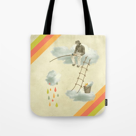 The fisherman who was cleaning the sky from the clouds Tote Bag