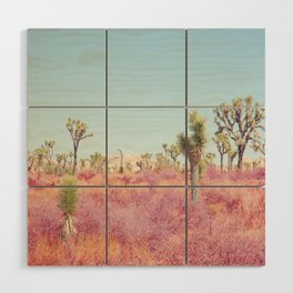 Surreal Pink Desert - Joshua Tree Landscape Photography Wood Wall Art