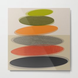 Mid-Century Modern Ovals Abstract Metal Print