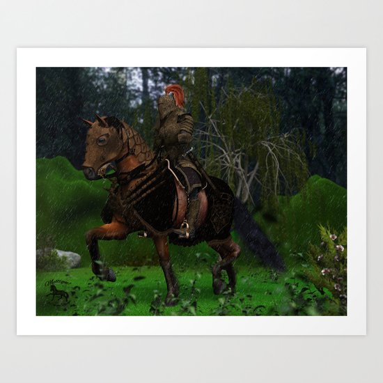 Stormy Knight Art Print