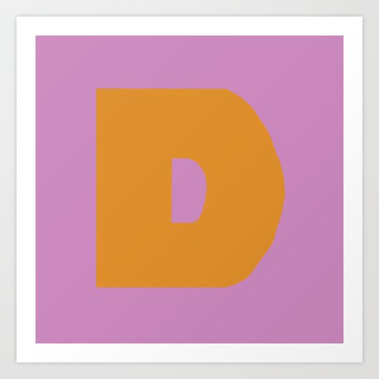 Orange D Art Print