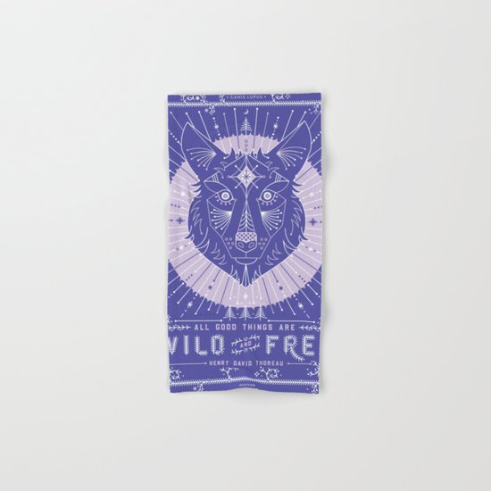 Wild & Free Wolf – Periwinkle Hand & Bath Towel