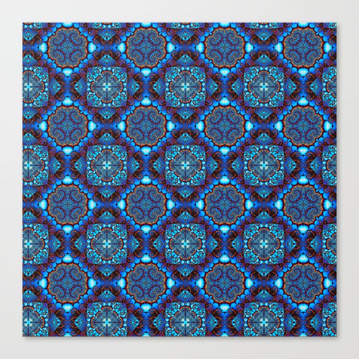 blue moroccan tile pattern Canvas Print