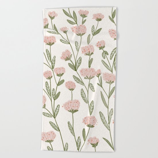 Rose Garden Pattern Beach Towel
