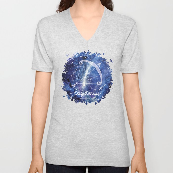 Sagittarius Zodiac sign in a nebula V Neck T Shirt