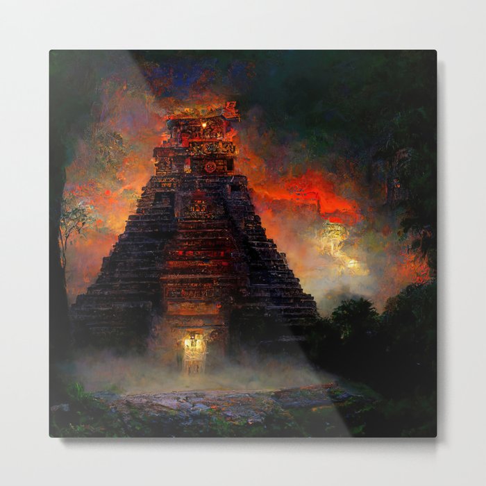 Ancient Mayan Temple Metal Print