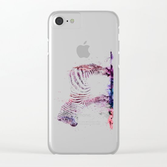 Watercolor Wash Zebra Clear iPhone Case
