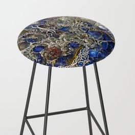 Silver and Azurite Bar Stool