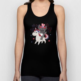 Dog With Unicorn For The Fourth Of July Fireworks Unisex Tank Top