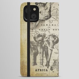 Out of Africa vintage wildlife art iPhone Wallet Case