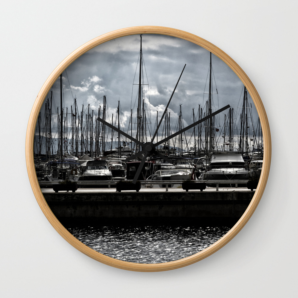 Bodrum D Marin Wall Clock By Gzmguvenc Society6