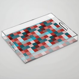 Geometric pattern with colorful squares Acrylic Tray