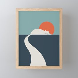 Cat Landscape 3 : Cat road Framed Mini Art Print