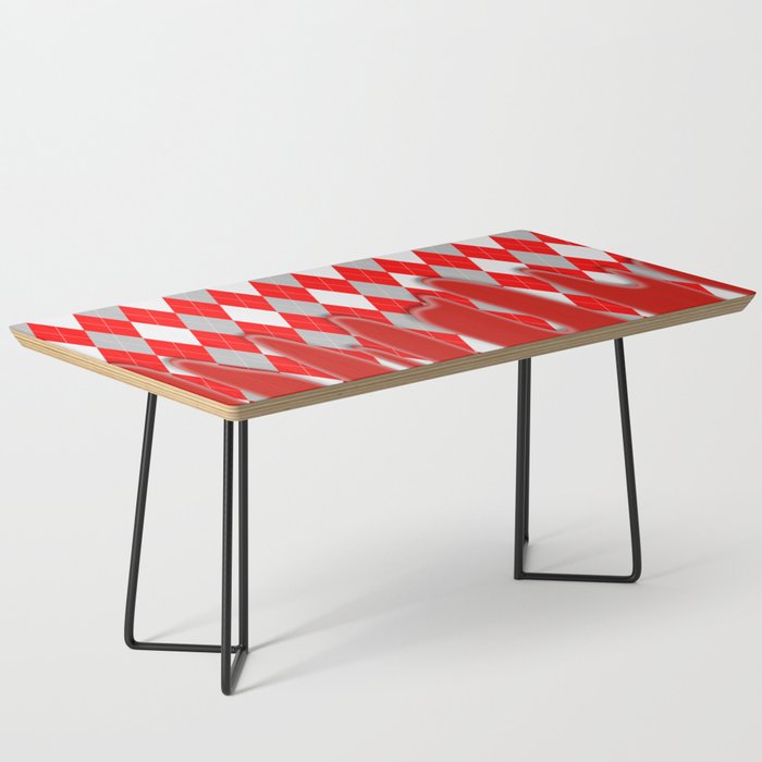 Red Silver Plaid Dripping Collection Coffee Table