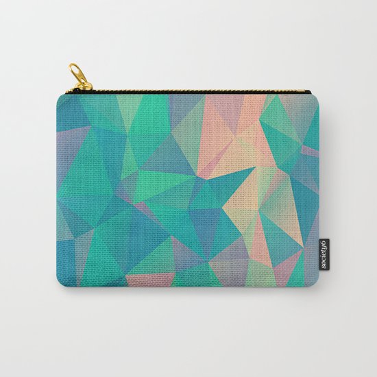 Fractured, Colorful Triangles Geometric Shapes Carry-All Pouch