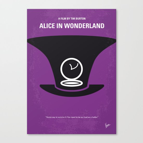 No140 My Alice in Wonderland minimal movie poster Canvas Print