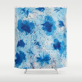 Blue + Red Splashpad Shower Curtain