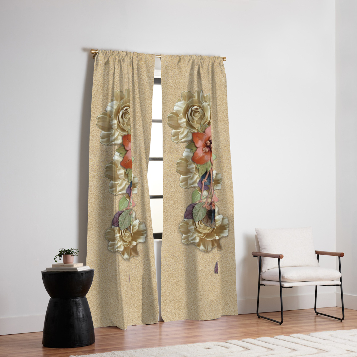Leather Flowers On Suede 3d Texture Art Blackout Curtain By Justkidding Society6