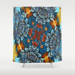 Dance With Shape Blue Shower Curtain