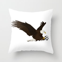 Soccer Eagle Throw Pillow