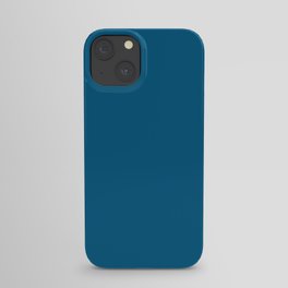 Dark Blue Solid Color Pairs Pantone Mykonos Blue 18-4434 TCX Shades of Blue Hues iPhone Case