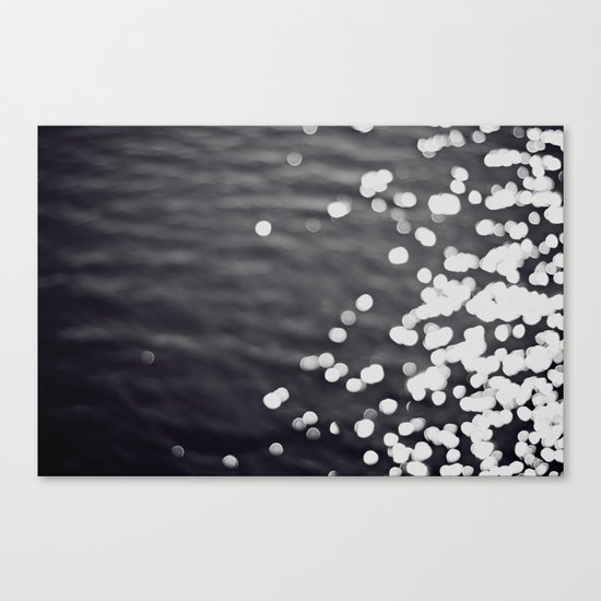 Evening Black and White Bokeh Nautical Canvas Print