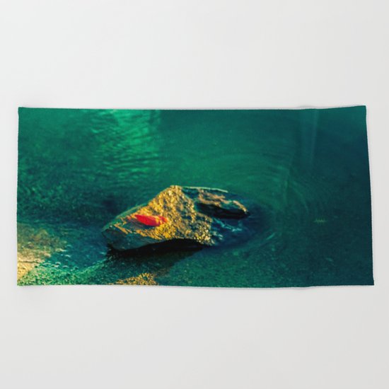 Red leaf Beach Towel