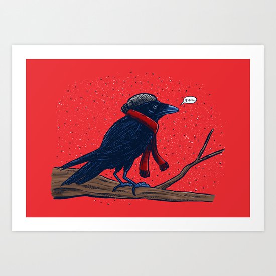 Annoyed IL Birds: The Crow Art Print