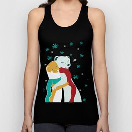 Weasel Hugs Christmas Teal Tank Top