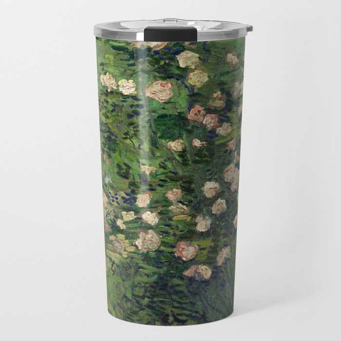 Vincent Van Gogh,Blooming Rose Bush Travel Mug