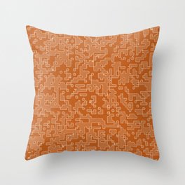 Mosaic, abstract, orange, tan, pattern, acrylic, colorful, homedecor, decor, minimal,  Throw Pillow